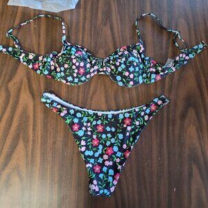 Swimsuit Two Piece Women Bikini Sets Floral Print Size M
